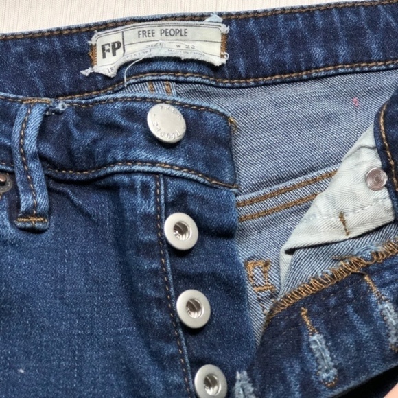Free People Button Fly Skinny Jeans Size 25 - Picture 2 of 4